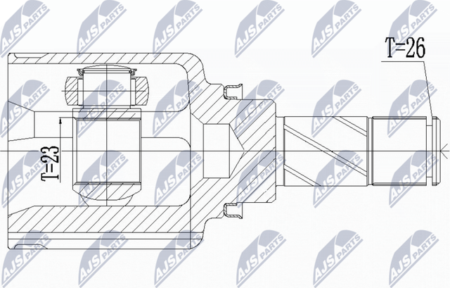 Шрус внутренний (граната) NTY для Dacia Lodgy 2012-2026. Артикул NPW-RE-121