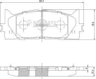 Тормозные колодки Nipparts передние для Lexus ES VI 2012-2018. Артикул N3602141