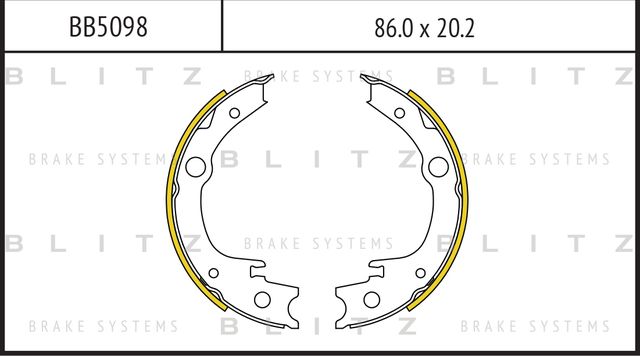 Колодки тормозные барабанные (Blitz). Артикул BB5098