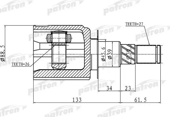 Шрус внутренний (граната) Patron. Артикул PCV1410