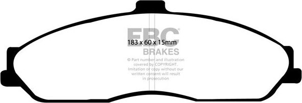 Тормозные колодки EBC Brakes передние для Cadillac XLR 2004-2009. Артикул DP41162R
