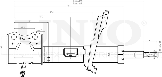Амортизатор подвески (Unio). Артикул SAB-10238
