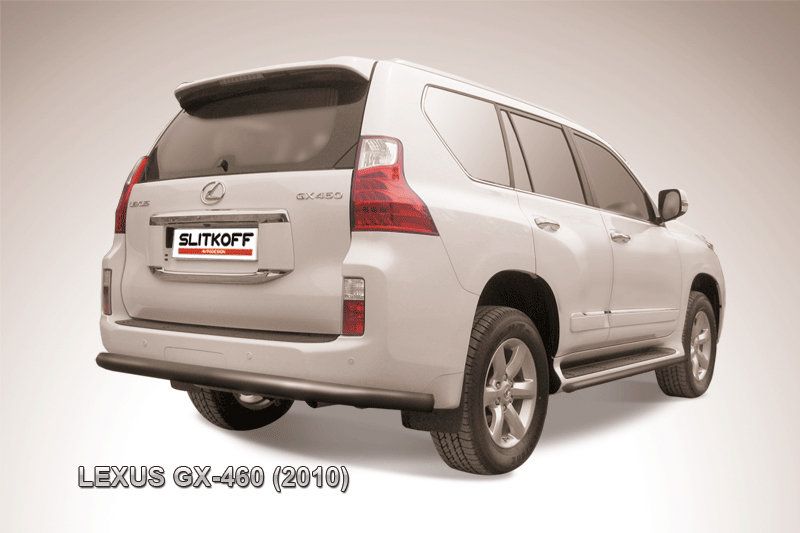 Защита Slitkoff заднего бампера d76 ЧЕРНАЯ матовая для Lexus GX 460 2010-2013. Артикул LGX015B