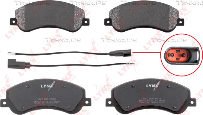 Тормозные колодки LYNXauto передние для Ford Transit VII 2006-2014. Артикул BD-3002