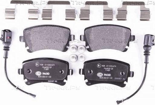 Тормозные колодки Hella задние для Volkswagen Multivan T5 2003-2015. Артикул 8DB 355 011-531