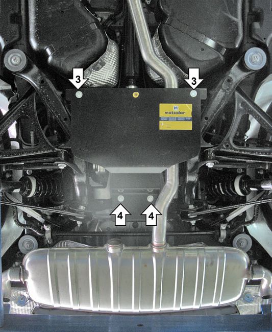 Защита Мотодор для заднего дифференциала Volkswagen Touareg I 2006-2010. Артикул 12703