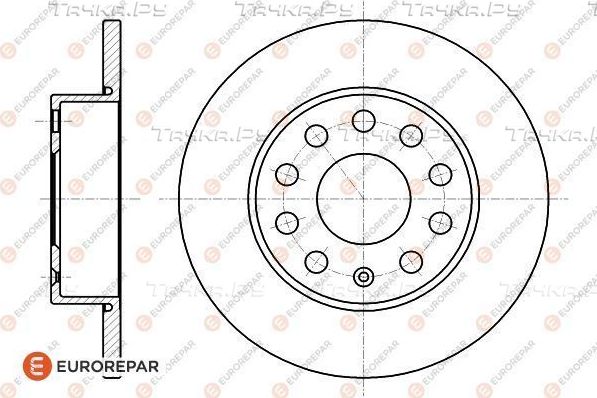 Тормозной диск Eurorepar задний для Audi A3 II (8P) 2003-2013. Артикул 1618882080