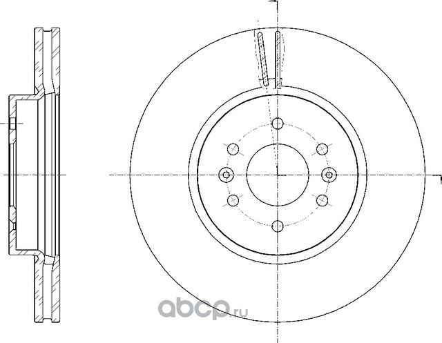Диск тормозной вентилируемый (G-Brake). Артикул GR21134
