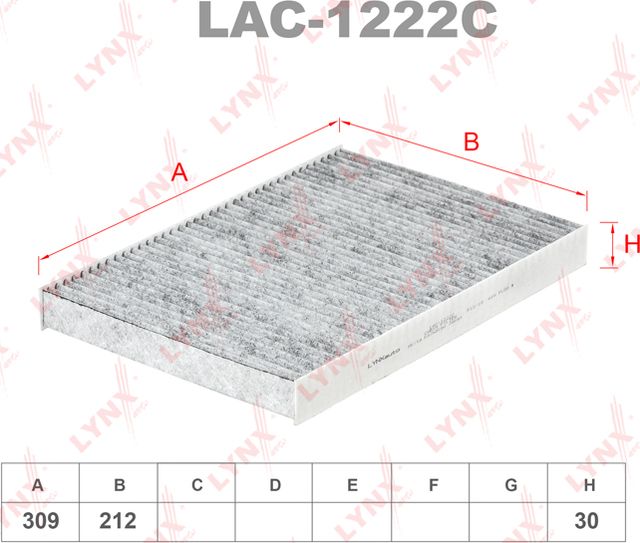 Салонный фильтр LYNXauto. Артикул LAC-1222C