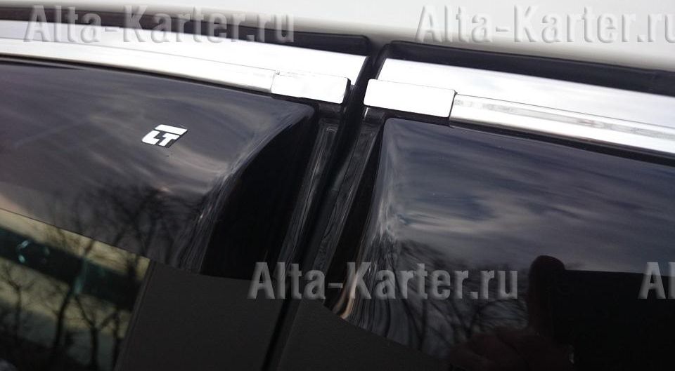 Дефлекторы Cobra Tuning для окон (c хром. молдингом) Volkswagen Jetta VI 2010-2018. Артикул V23410CR