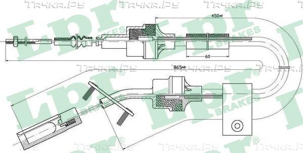 Трос сцепления LPR для Fiat Multipla I 1999-2010. Артикул C0065C