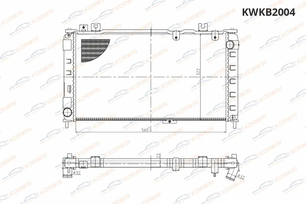 Радиатор охлаждения Lada Granta 10 Kalina Datsun 1 4i 1 6i MT AC сборный (Korwin) Korwin. Артикул KWKB2004
