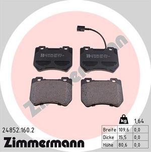 Тормозные колодки Zimmermann передние для Alfa Romeo 159 2008-2011. Артикул 24852.160.2