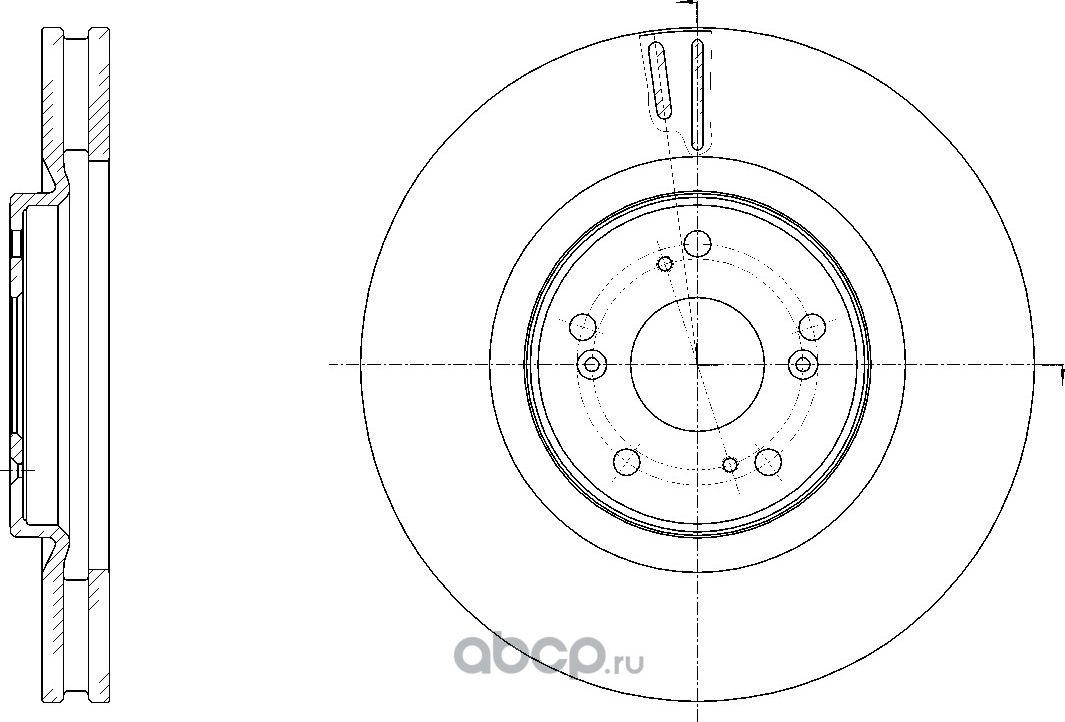 Диск тормозной вентилируемый (G-Brake). Артикул GR21076