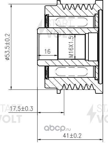 Муфта генератора обгонная StartVOLT. Артикул SGP 1082