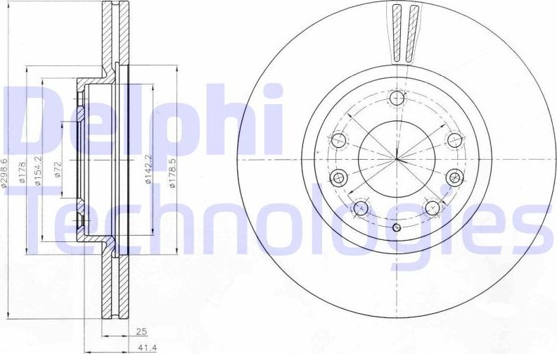 Тормозной диск Delphi. Артикул BG4255C