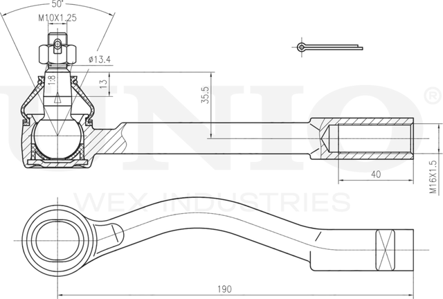 Наконечник рулевой тяги (Unio). Артикул SSP-10148