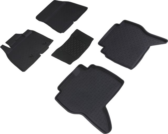 Коврики резиновые Seintex с высоким бортиком для салона Mitsubishi Pajero IV 2006-2026. Артикул 86188