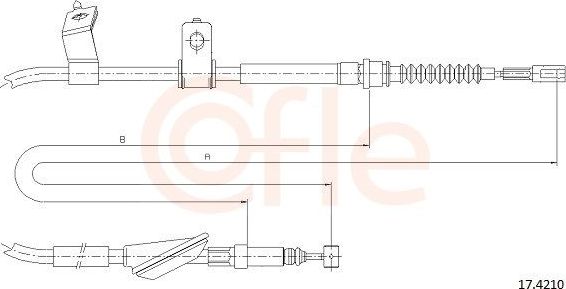 Трос ручника (тросик ручного тормоза) Cofle. Артикул 17.4210