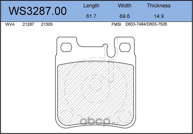 Колодки тормозные дисковые | зад | (Jeenice). Артикул WS3287.00
