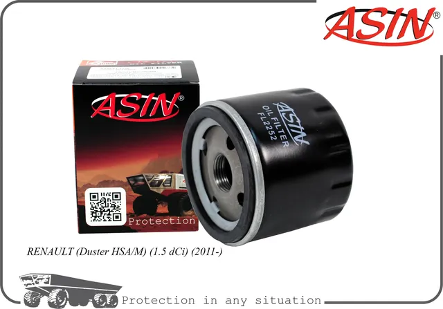 +Фильтр масляный ASIN (ASINFL2252) RENAULT (Duster HSA/M) (1.5 dCi) (2011-) Asin. Артикул ASINFL2252