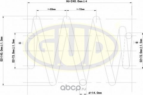 Пружина подвески G.U.D. задняя для BMW 3 III (E36) 1990-1999. Артикул GCS208403