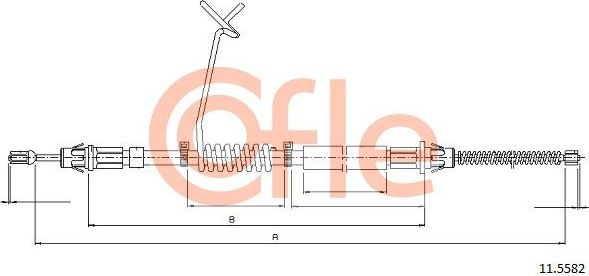 Трос ручника (тросик ручного тормоза) Cofle. Артикул 92.11.5582