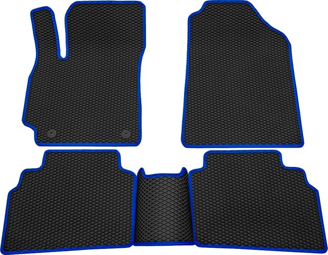 Коврики Rezkon EVA для салона Kia Seltos 2020-2026 Синий кант. Артикул 9021050103