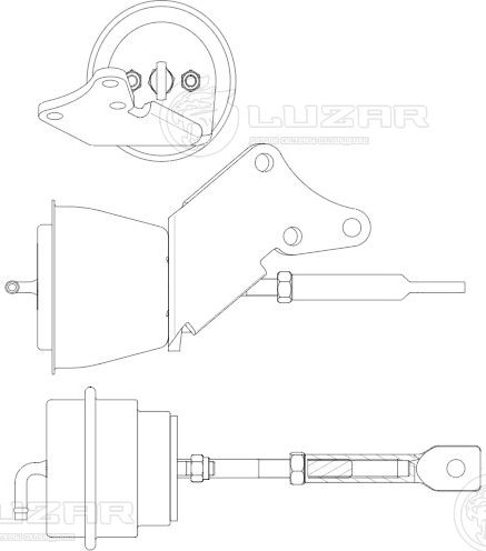 Актуатор турбокомпрессора для ам КАМАЗ 5490 с дв. OM457 (тип S410G) (Luzar). Артикул LTC0789