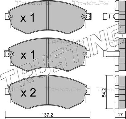 Тормозные колодки Trusting передние для Hyundai Santamo 1999-2002. Артикул 195.0