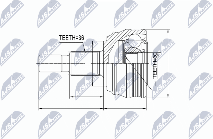 Шрус внутренний (граната) NTY. Артикул NPZ-VW-007