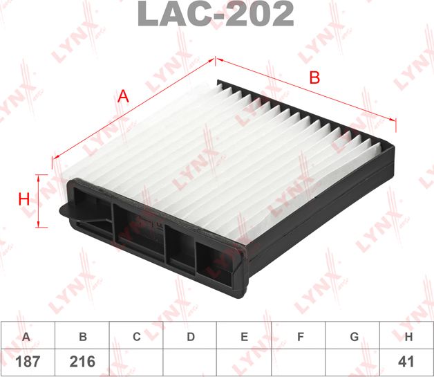 Салонный фильтр LYNXauto. Артикул LAC-202