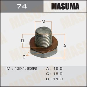 Сливная пробка масляного поддона двигателя Masuma для Nissan Cefiro A31 1994-1999. Артикул 74