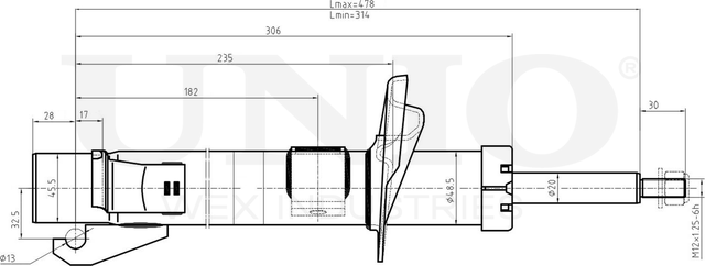 Амортизатор подвески (Unio). Артикул SAB-10141
