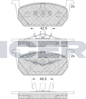 Тормозные колодки Icer. Артикул 182285