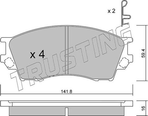 Тормозные колодки Trusting. Артикул 489.0