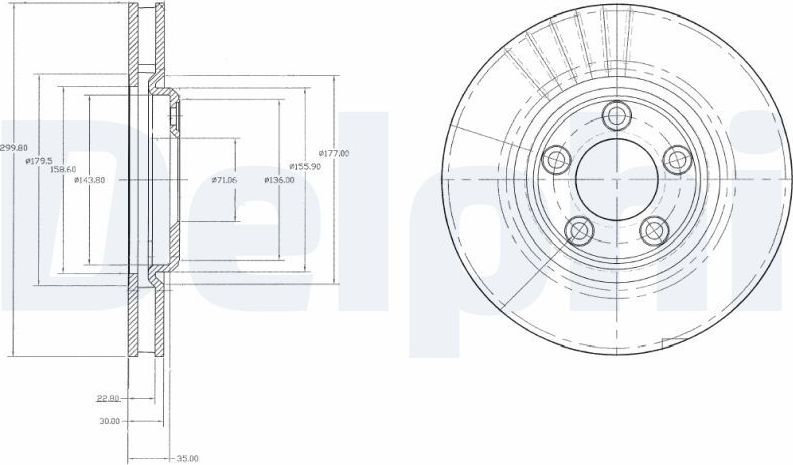 Тормозной диск Delphi. Артикул BG3511