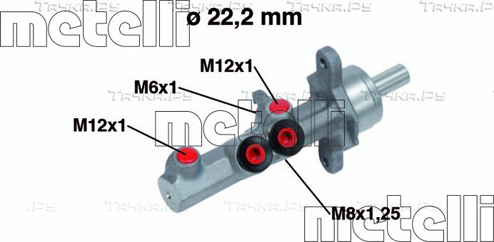 Тормозной цилиндр главный Metelli для Volkswagen Eos I 2007-2015. Артикул 05-0721