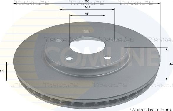 Тормозной диск Comline Comline передний для Nissan NV200 2014-2026. Артикул ADC0296V