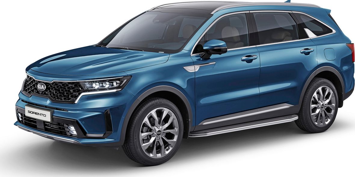 Пороги алюминиевые Rival Premium для Kia Sorento IV 2020-2026. Артикул A180ALP.2806.1