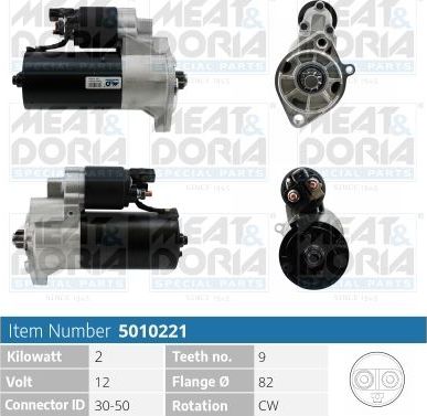 Стартер Meat & Doria для Volkswagen LT II 1999-2006. Артикул 5010221