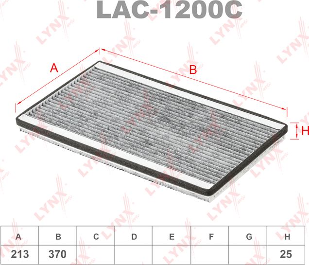 Салонный фильтр LYNXauto. Артикул LAC-1200C