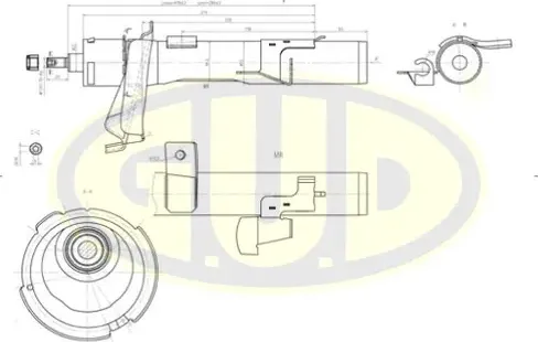 Амортизатор FORD FOCUS 2/C-MAX 04- передн.лев. (G.u.d). Артикул GSA334840