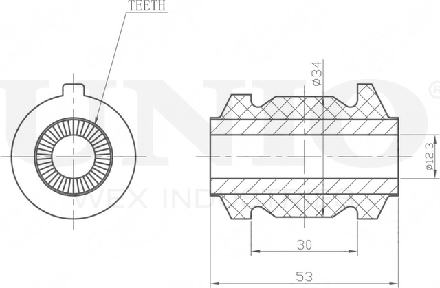 Сайлентблок рычага подвески (Unio). Артикул RMP-20486
