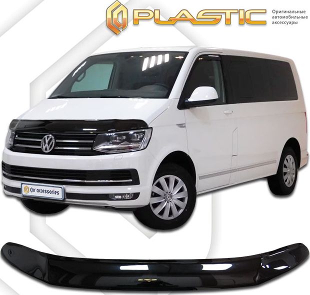 Дефлектор СА Пластик для капота (exclusive) (Classic черный) Volkswagen Multivan T6 2015-2026. Артикул 2010060111873