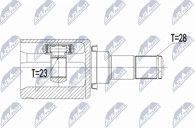 Шрус внутренний (граната) NTY для Mazda CX-3 I 2015-2026. Артикул NPW-MZ-055