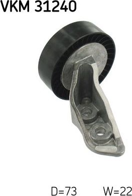 Направляющий (ведущий) ролик приводного поликлинового ремня SKF. Артикул VKM 31240