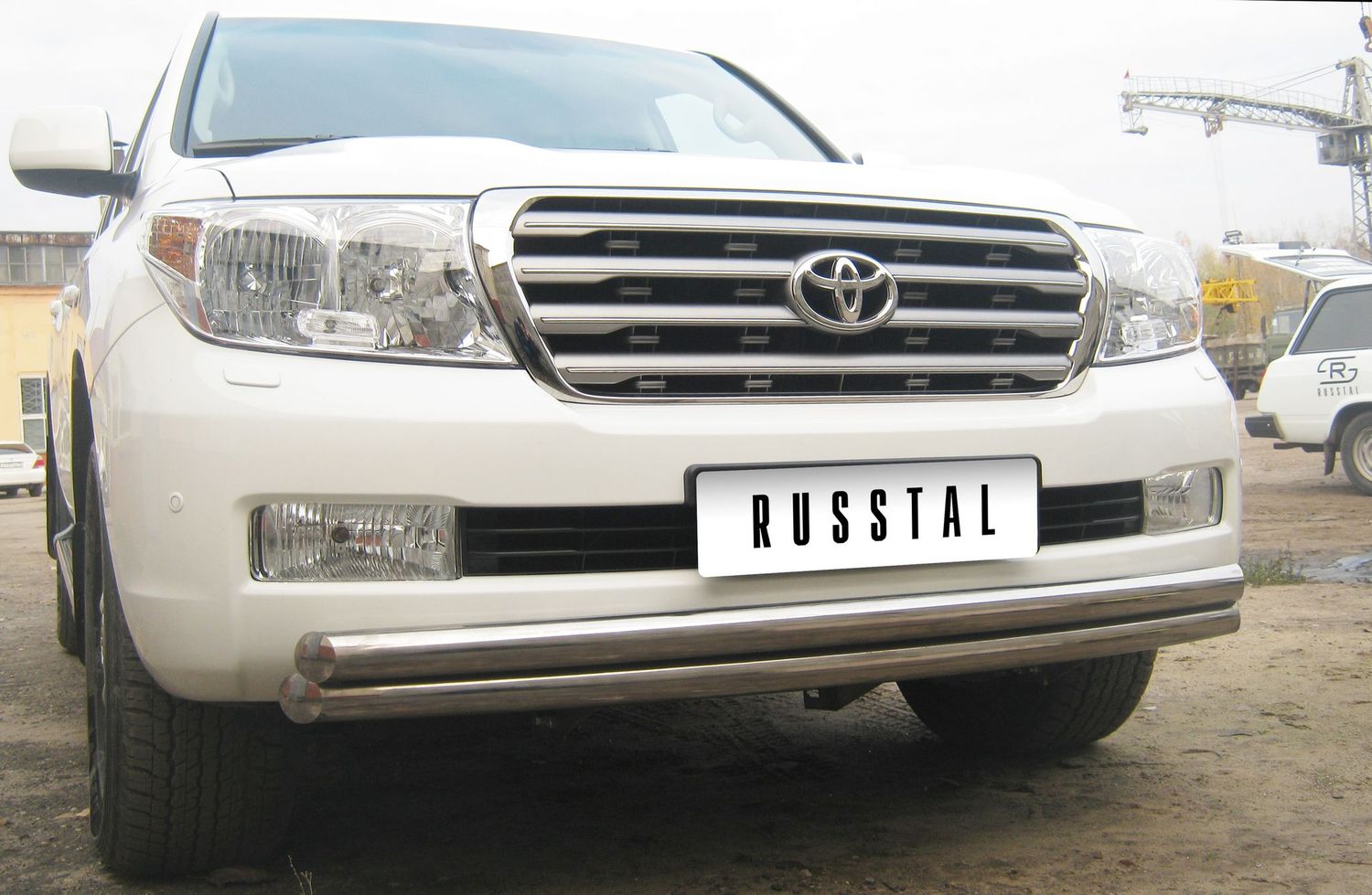 Защита RusStal переднего бампера d63/63 (дуга) для Toyota Land Cruiser 200 2007-2012. Артикул LCZ-000207