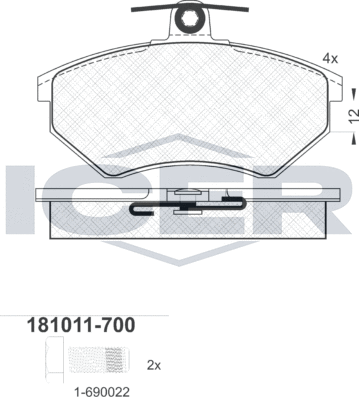 Тормозные колодки Icer передние для Audi 80 V (B4) 1991-1996. Артикул 181011-700