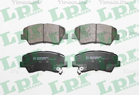 Тормозные колодки LPR передние для Hyundai i30 II 2011-2017. Артикул 05P1753